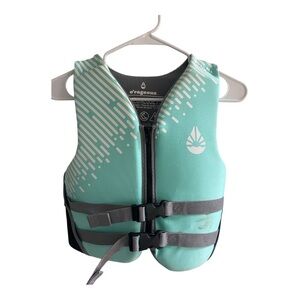 Green and Gray Swim Vest with Secure Straps